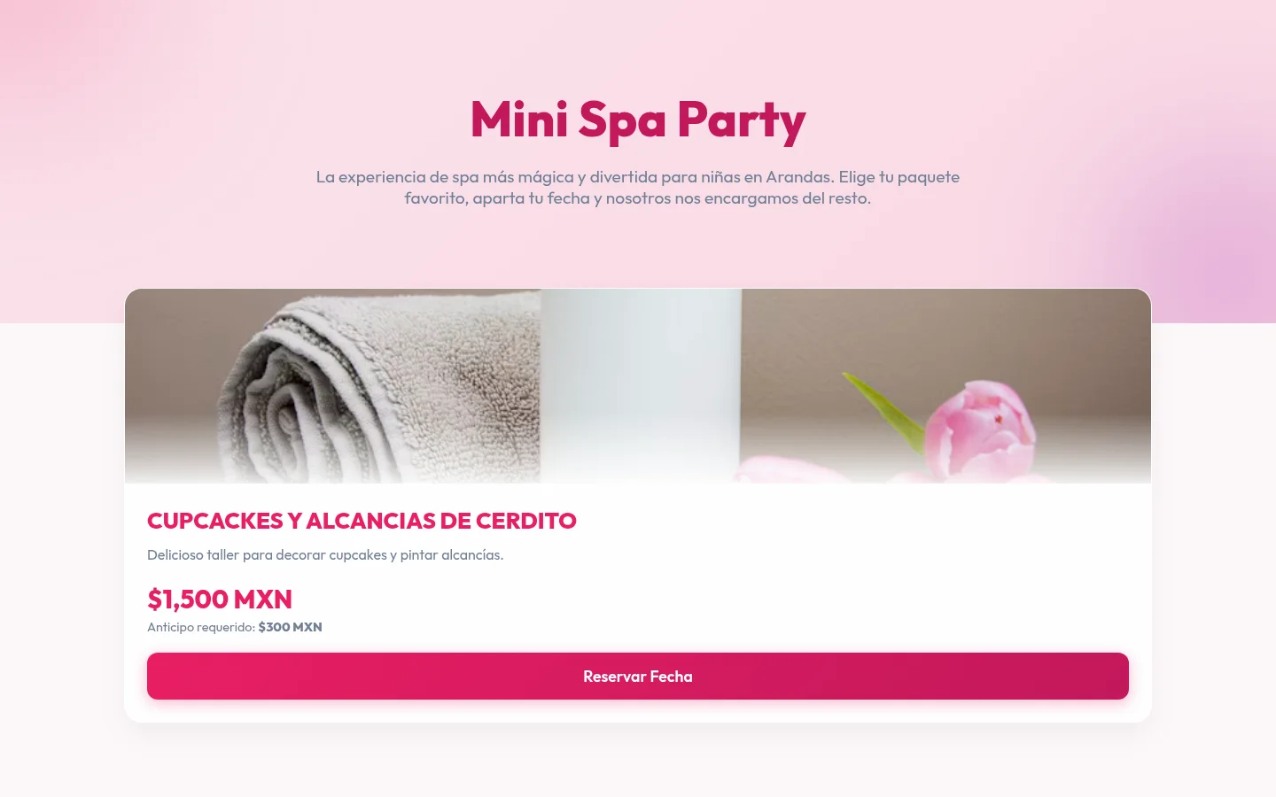 Mini-Spa - Reservas de Fiestas